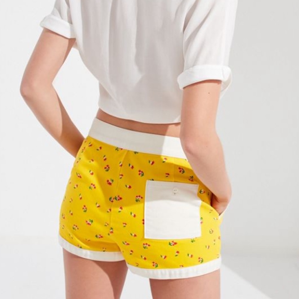 Urban Outfitters yellow board shorts